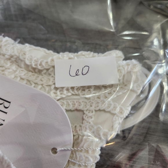 NWT Revolve Rumer White Ines Triangle Crochet String Bikini Top Swimsuit Sz L - Picture 10 of 10